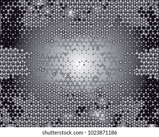 Grayscale background with bubbles. Abstract geometric pattern. Vector clip art.