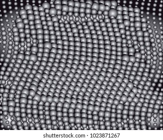 Grayscale background with bubbles. Abstract geometric pattern. Vector clip art.