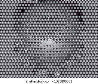 Grayscale background with bubbles. Abstract geometric pattern. Vector clip art.