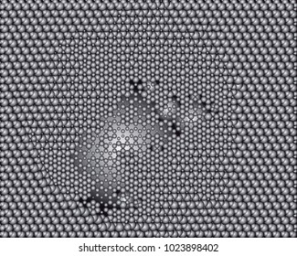 Grayscale background with bubbles. Abstract geometric pattern. Vector clip art.