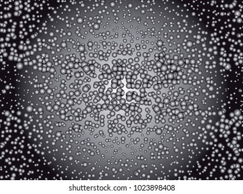 Grayscale background with bubbles. Abstract geometric pattern. Vector clip art.