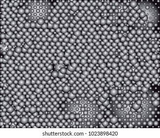 Grayscale background with bubbles. Abstract geometric pattern. Vector clip art.