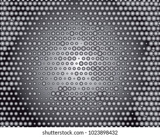 Grayscale background with bubbles. Abstract geometric pattern. Vector clip art.