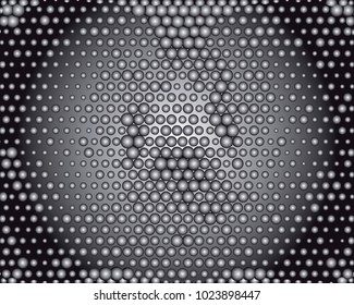 Grayscale background with bubbles. Abstract geometric pattern. Vector clip art.