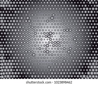 Grayscale background with bubbles. Abstract geometric pattern. Vector clip art.