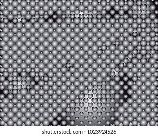 Grayscale background with bubbles. Abstract geometric pattern. Vector clip art.