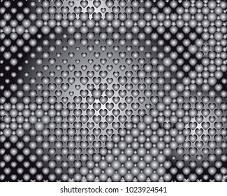 Grayscale background with bubbles. Abstract geometric pattern. Vector clip art.