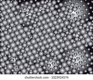Grayscale background with bubbles. Abstract geometric pattern. Vector clip art.