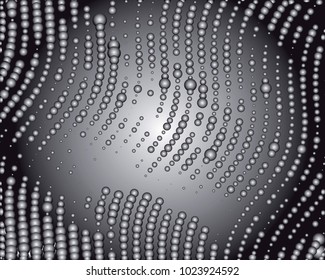 Grayscale background with bubbles. Abstract geometric pattern. Vector clip art.