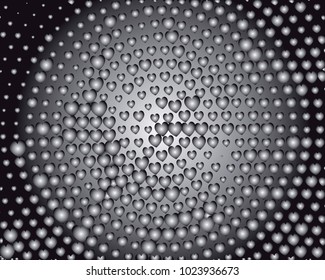 Grayscale background with bubbles. Abstract geometric pattern. Vector clip art.