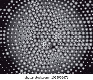 Grayscale background with bubbles. Abstract geometric pattern. Vector clip art.