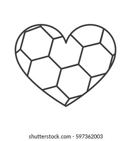 grayscale background of heart with texture of soccer ball vector illustration