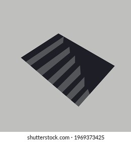 grayscale basement stairs. vector illustration