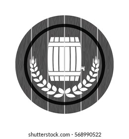 grayscale beer related emblem icon image, vector illustration