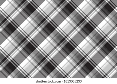 Patrón transparente de rayado blanco negro de escala de grises. Ilustración vectorial.