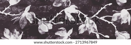 Grayscale Botanical Pattern design art