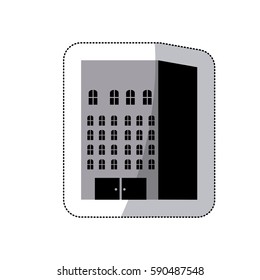 grayscale build of city icon, vector illustraction design image