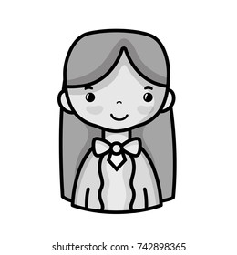 grayscale casual woman with hairstyle and blouse design