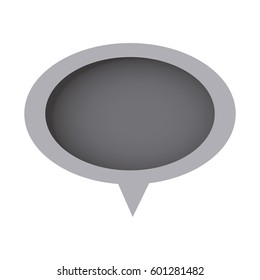 grayscale chat oval bubble icon, vector illustration design