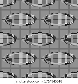 Grayscale checkered abstract vector seamless pattern for decoration, backgrounds, packaging.