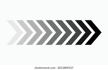 Grayscale chevron arrows indicating progress forward sequential movement.