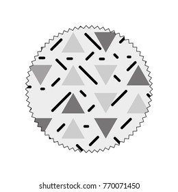 grayscale circle with graphic figure memphis background