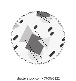 grayscale circle with graphic geometric art background