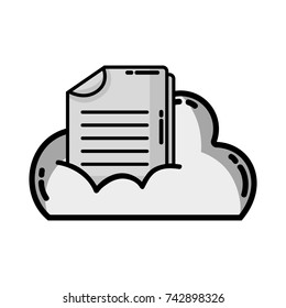 grayscale cloud data with digital document information