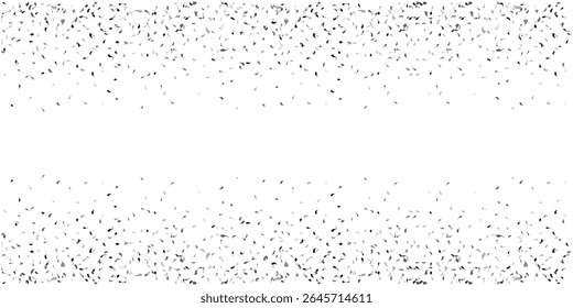 Grayscale confetti isolated on white background border frame repeat pattern. Great for a birthday party or an event celebration invitation or decor. Surface pattern design