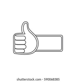 grayscale contour with 3d arm with hand with signal ok vector illustration