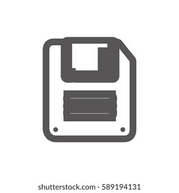 grayscale contour with floppy disk