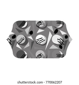grayscale contour rectangle with graphic memphis style background