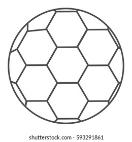 grayscale contour with soccer ball vector illustration