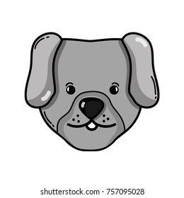 grayscale cute dog head pet animal