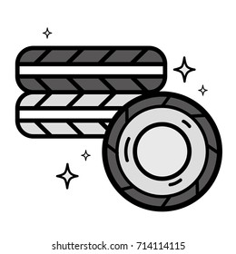 grayscale cute tires car style design