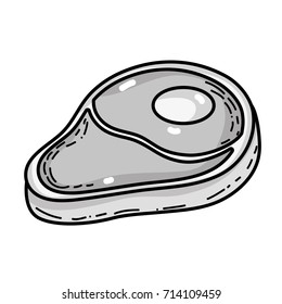 grayscale delicious and fresh meat portion food