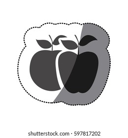 grayscale differents apples icon, vector illustraction design