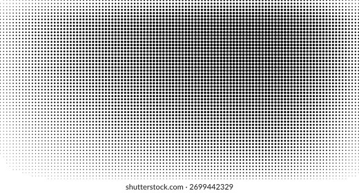 Grayscale dotted halftone abstract design, emphasizing retro visual style for backgrounds, typography, and media effects.