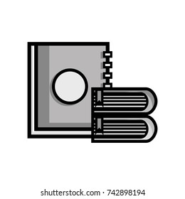 grayscale education books and notebook object design