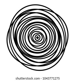 Grayscale element of random, chaotic circles, ovals