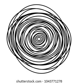 Grayscale element of random, chaotic circles, ovals