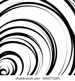 Grayscale element of random, chaotic circles, ovals