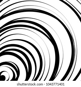 Grayscale element of random, chaotic circles, ovals