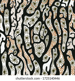 Diseño captado de escala de grises abstracto vectorial sin fisuras para la decoración. embalaje, textil