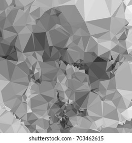 Grayscale geometric low polygonal background. Abstract monochrome mosaic backdrop. Design element for book covers, presentations layouts, title backgrounds. Vector clip art.