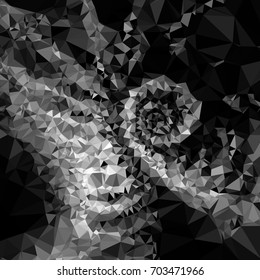 Grayscale geometric low polygonal background. Abstract monochrome mosaic backdrop. Design element for book covers, presentations layouts, title backgrounds. Vector clip art.