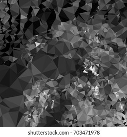 Grayscale geometric low polygonal background. Abstract monochrome mosaic backdrop. Design element for book covers, presentations layouts, title backgrounds. Vector clip art.