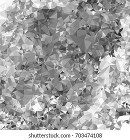Grayscale geometric low polygonal background. Abstract monochrome mosaic backdrop. Design element for book covers, presentations layouts, title backgrounds. Vector clip art.