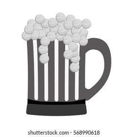 grayscale glass beer icon image design, vector illustration
