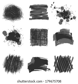 grayscale hand drawn design elements